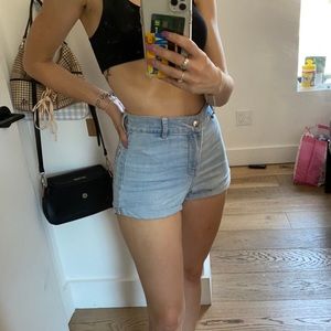 Light wash denim shorts from H&M